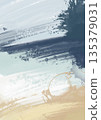 Abstract Blue Beige Brush Stroke Background 135379031
