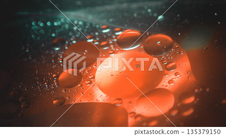 Warm Orange Oil Bubbles Abstract Liquid Background Warm Orange Oil Bubbles Abstract Liquid Background 135379150