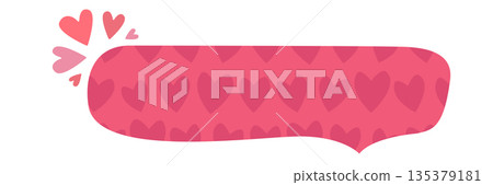 Pink Valentines day speech bubble with hearts. Valentines day banner, poster, social media post layout, quiz backdrop, square banner design template set. abstract pink love shape Pink Valentines day speech bubble with hearts. Valentines day banner, poster, social media post layout, quiz backdrop, square banner design template set. abstract pink love shape 135379181