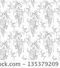 Seamless Pattern with Black and White Floral Ornament 135379209