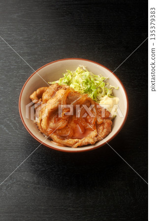 Bowl of rice with ginger 135379383