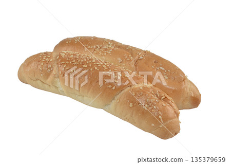 Wheat buns. Croissants, horn-shaped baked goods. Wheat buns. Croissants, horn-shaped baked goods. 135379659