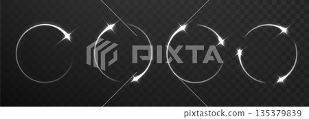 Circle light star frames isolated. Circles light with tracing effect. Light glowing effect. Abstract motion lines. Circle light star frames isolated. Circles light with tracing effect. Light glowing effect. Abstract motion lines. 135379839