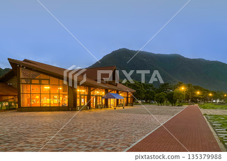 Tanoura Beach Rest House and Takasakiyama in the evening 135379988