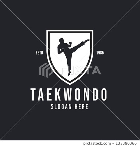 Karate Martial Arts Shield Emblem Logo 135380366
