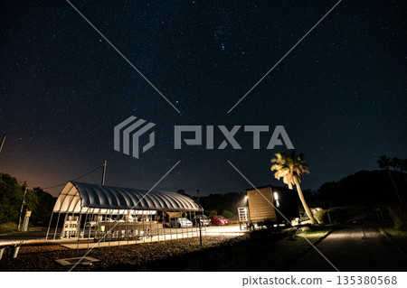 A campsite view of the starry night sky and the Milky Way A campsite view of the starry night sky and the Milky Way 135380568