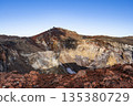 七月登頂富士山 | 巨大的火山口和火山口壁岩層 135380729