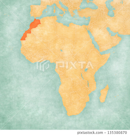 Map of Africa - Morocco Map of Africa - Morocco 135380870