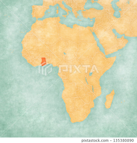 Map of Africa - Ghana 135380890