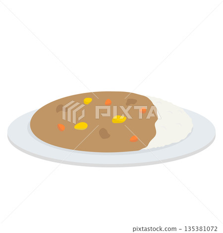 Curry and rice illustration Curry and rice illustration 135381072