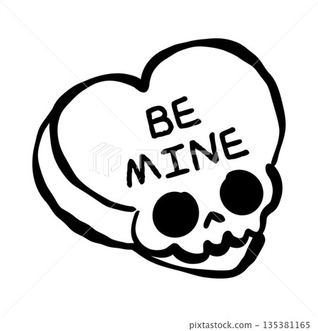 Cute gothic skull lying sideways with bold be mine text spooky romantic illustration for anti valentines dark love coloring pages gothic stickers and alternative romance themed designs Cute gothic skull lying sideways with bold be mine text spooky romantic illustration for anti valentines dark love coloring pages gothic stickers and alternative romance themed designs 135381165