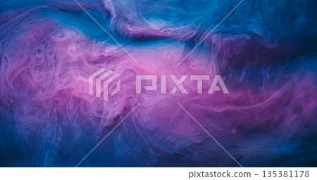 Haze flow. Fume blend. Defocused blue purple color paint splash glitter cloud bright texture spreading on abstract art background. Haze flow. Fume blend. Defocused blue purple color paint splash glitter cloud bright texture spreading on abstract art background. 135381178