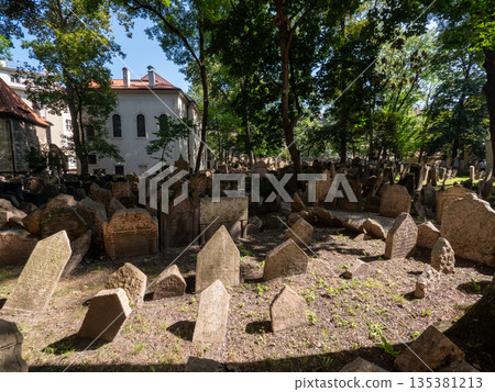 The Old Jewish Cemetery in Prague, located in the Jewish Quarter 135381213
