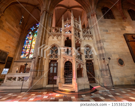 St. Vitus Cathedral located within the Prague Castle complex in Prague, Czech Republic. St. Vitus Cathedral located within the Prague Castle complex in Prague, Czech Republic. 135381250