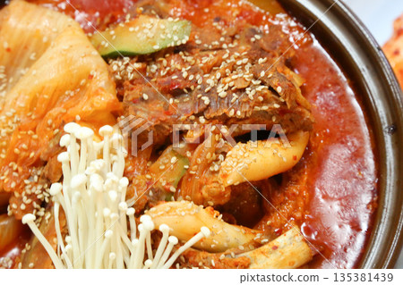 Pork Back Rib Kimchi Stew. Korean traditional food 135381439