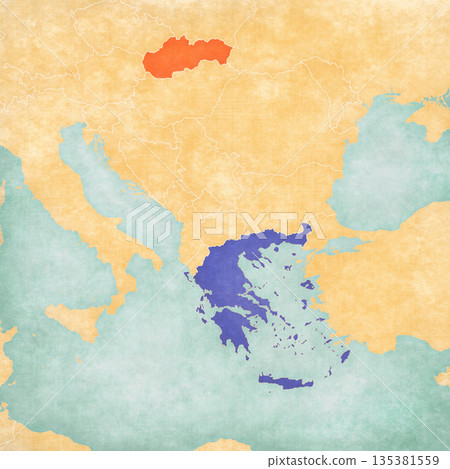 Map of Balkans - Slovakia and Greece 135381559
