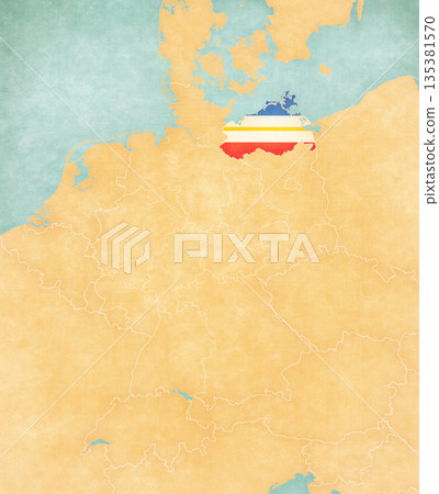 Map of Germany - Mecklenburg-Vorpommern Map of Germany - Mecklenburg-Vorpommern 135381570