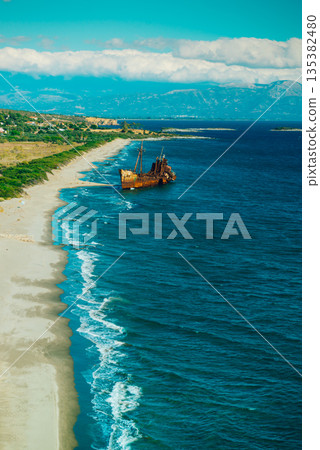 The famous shipwreck near Gythio Greece 135382480