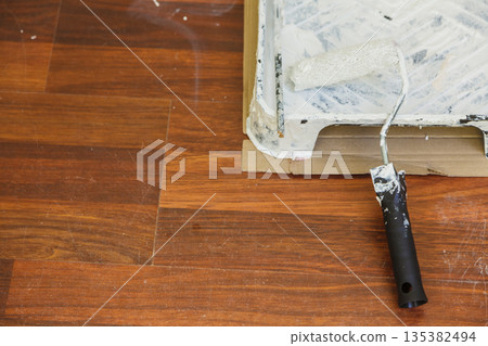 White paint with essentials equipment White paint with essentials equipment 135382494