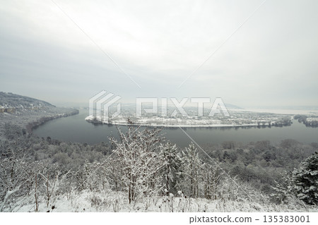 Winter landscape of the Dniester River Winter landscape of the Dniester River 135383001