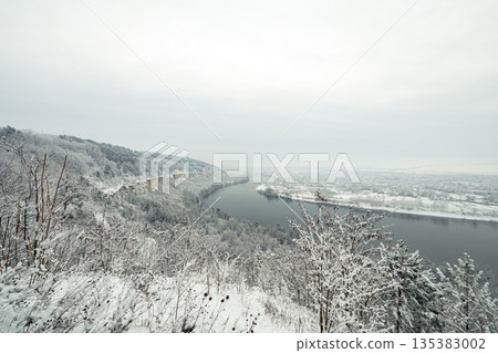 Winter landscape of the Dniester River Winter landscape of the Dniester River 135383002