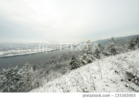 Winter landscape of the Dniester River Winter landscape of the Dniester River 135383003