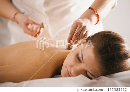 Procedure of tibetan medicine for young beautiful woman Procedure of tibetan medicine for young beautiful woman 135383312