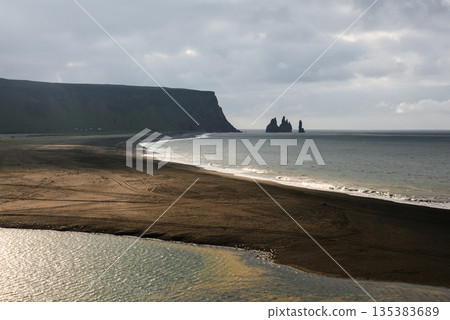 Incredible view of the Black beach Incredible view of the Black beach 135383689