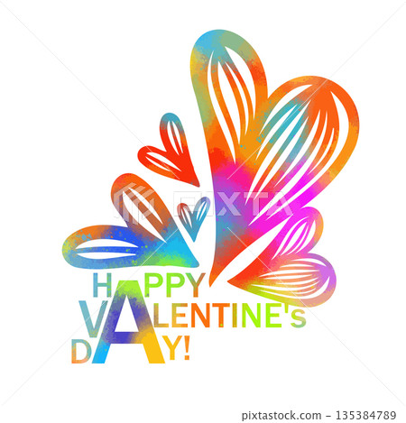simple valentines day card with hearts, flat vector illustration, perfect for your holiday background, textile, greeting card, wrapping simple valentines day card with hearts, flat vector illustration, perfect for your holiday background, textile, greeting card, wrapping 135384789