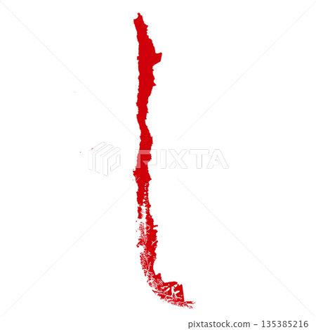 Map of Chile, sign silhouette. World Map Globe. Vector Illustration isolated on white background. South America continent 135385216
