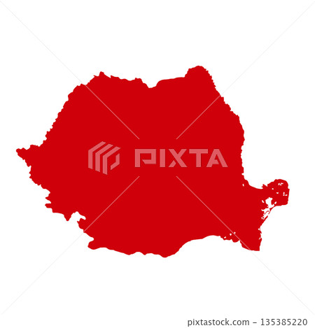 Map of Romania, sign silhouette. World Map Globe. Vector Illustration isolated on white background. Europe continent Map of Romania, sign silhouette. World Map Globe. Vector Illustration isolated on white background. Europe continent 135385220