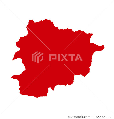 Map of Andorra, sign silhouette. World Map Globe. Vector Illustration isolated on white background. Europe continent 135385229
