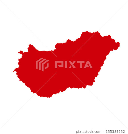 Map of Hungary, sign silhouette. World Map Globe. Vector Illustration isolated on white background. Europe continent Map of Hungary, sign silhouette. World Map Globe. Vector Illustration isolated on white background. Europe continent 135385232