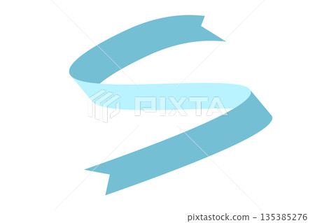 Blue flat ribbons isolated on white background. Ribbon banner vector illustration. Holiday lace Blue flat ribbons isolated on white background. Ribbon banner vector illustration. Holiday lace 135385276