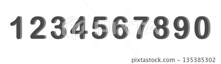 Set of colorful numbers. Vector illustration. Template elements for greeting card, web design. Mathematics educational children game 135385302