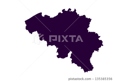 Map of Belgium, sign silhouette. World Map Globe. Vector Illustration isolated on transparent background. Europe continent Map of Belgium, sign silhouette. World Map Globe. Vector Illustration isolated on transparent background. Europe continent 135385356
