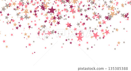 Color stars confetti background. Splash effect banner. Vector abstract illustration with blurred drops of rain for wallpaper, wrapping paper, backdrop, poster, card etc 135385388