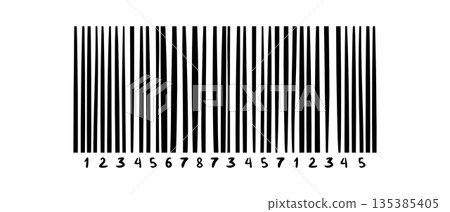 Barcode isolated on color background. Code stripes sticker. Barcode labels, customers qr code 135385405