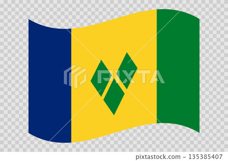 Flag of Saint Vincent and the Grenadines. National symbol in official colors. Template icon. Vector background Flag of Saint Vincent and the Grenadines. National symbol in official colors. Template icon. Vector background 135385407
