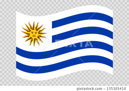 Flag of Uruguay. Uruguayan national symbol in official colors. Template icon. Abstract vector background 135385418