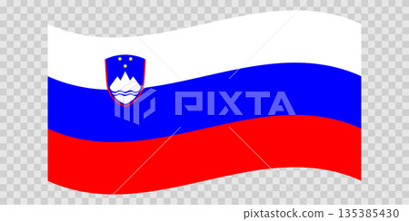 Flag of Slovenia. Slovenian national symbol in official colors. Template icon. Vector background 135385430