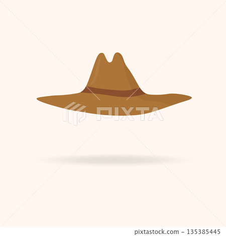 Elegant woman's hat isolated on white background. Headgear vector illustration for woman, girl or ladies. Summer sun protection. Doodle vector art. Single icon. Fashion flat sketch Elegant woman's hat isolated on white background. Headgear vector illustration for woman, girl or ladies. Summer sun protection. Doodle vector art. Single icon. Fashion flat sketch 135385445