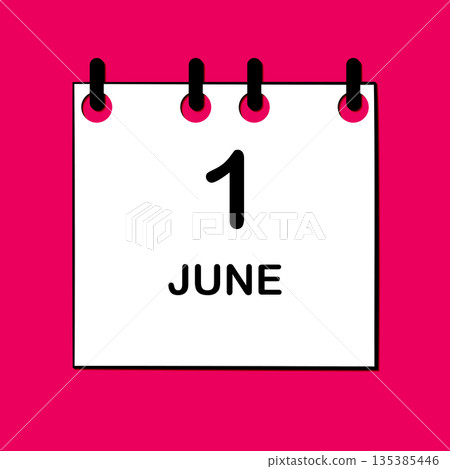 June 1. Daily Calendar icon for design. Simple design for business brochure, flyer, print media, advertisement. Easily editable June 1. Daily Calendar icon for design. Simple design for business brochure, flyer, print media, advertisement. Easily editable 135385446