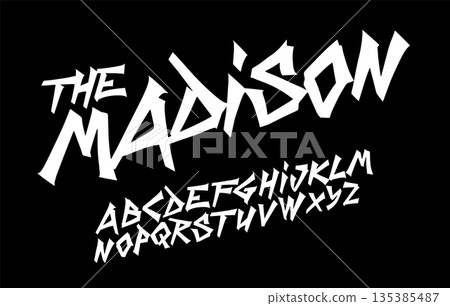 Cool urban street art font, bold and dynamic graffiti typeface for modern marker logos, expressive headlines, and youthful urban style. creative typographic design. vector font set Cool urban street art font, bold and dynamic graffiti typeface for modern marker logos, expressive headlines, and youthful urban style. creative typographic design. vector font set 135385487