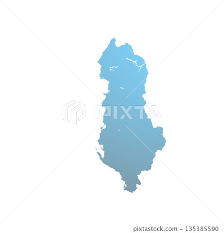 Map of Albania, sign silhouette. World Map Globe. Vector Illustration isolated on white background. Europe continent 135385590