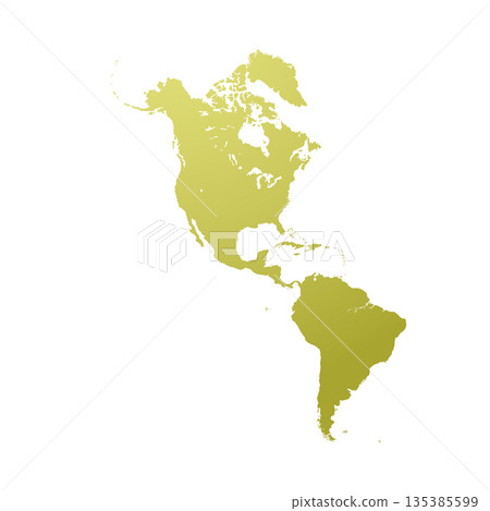 Map of North and South America, sign silhouette. World Map Globe. Vector Illustration isolated on transparent background. American continent 135385599