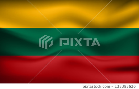 Flag of Lithuania. Lithuanian national symbol in official colors. Template icon. Abstract vector background 135385626