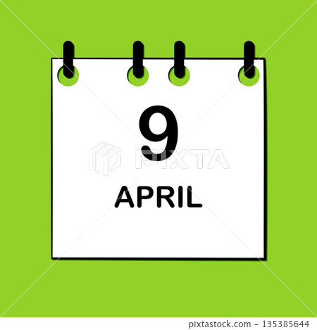 April 9. Daily Calendar icon for design. Simple design for business brochure, flyer, print media, advertisement. Easily editable April 9. Daily Calendar icon for design. Simple design for business brochure, flyer, print media, advertisement. Easily editable 135385644