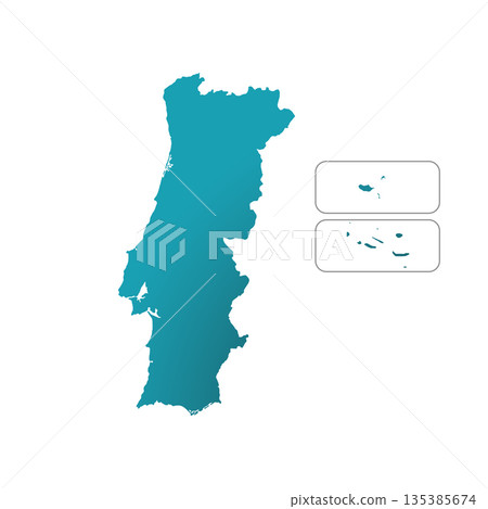 Map of Portugal, sign silhouette. World Map Globe. Vector Illustration isolated on transparent background. Europe continent Map of Portugal, sign silhouette. World Map Globe. Vector Illustration isolated on transparent background. Europe continent 135385674