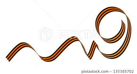 Set of St. George ribbon flat isolated on white background. Ribbon banner vector illustration. Symbol of great patriotic war Set of St. George ribbon flat isolated on white background. Ribbon banner vector illustration. Symbol of great patriotic war 135385702